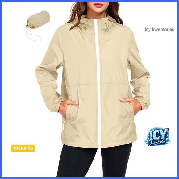 Jackets & Blazers - Waterproof Rain Jacket Lightweight Packable Hooded Windbreaker